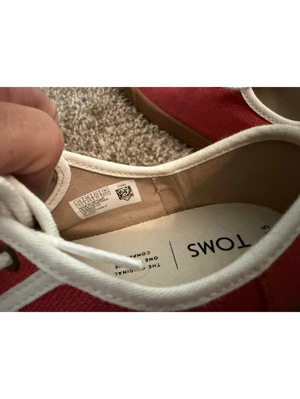 New TOMS Carmel Canvas Sneaker Women’s 6.5